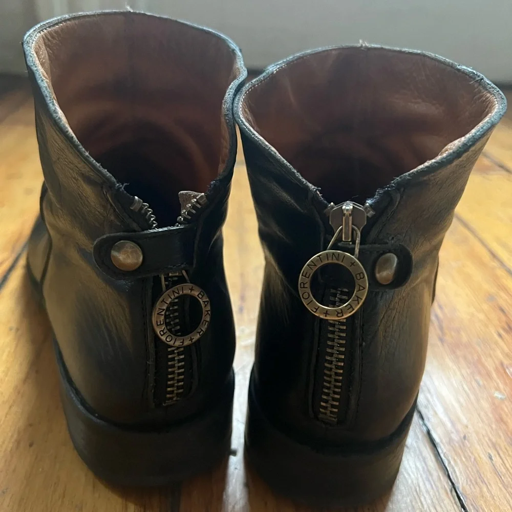 Fiorentini + Baker Black Leather Ankle Boots